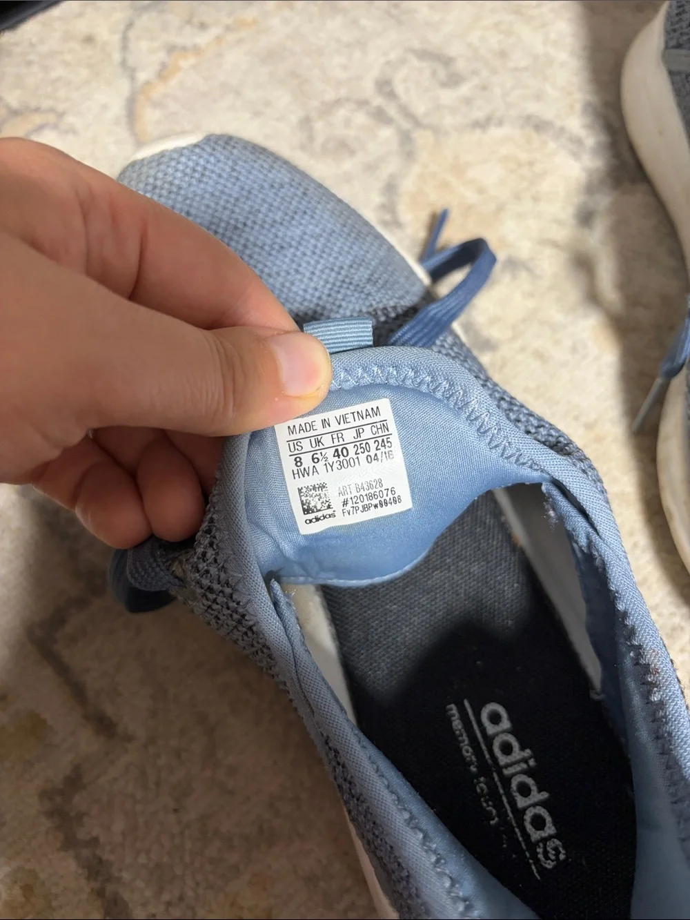 adidas Light Blue Knit Lace-Up Slip-On Sneakers